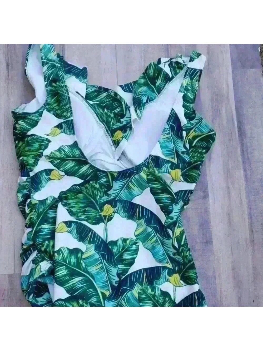 NWOT Ruffles One Piece Swimsuit - Picture 3 of 7